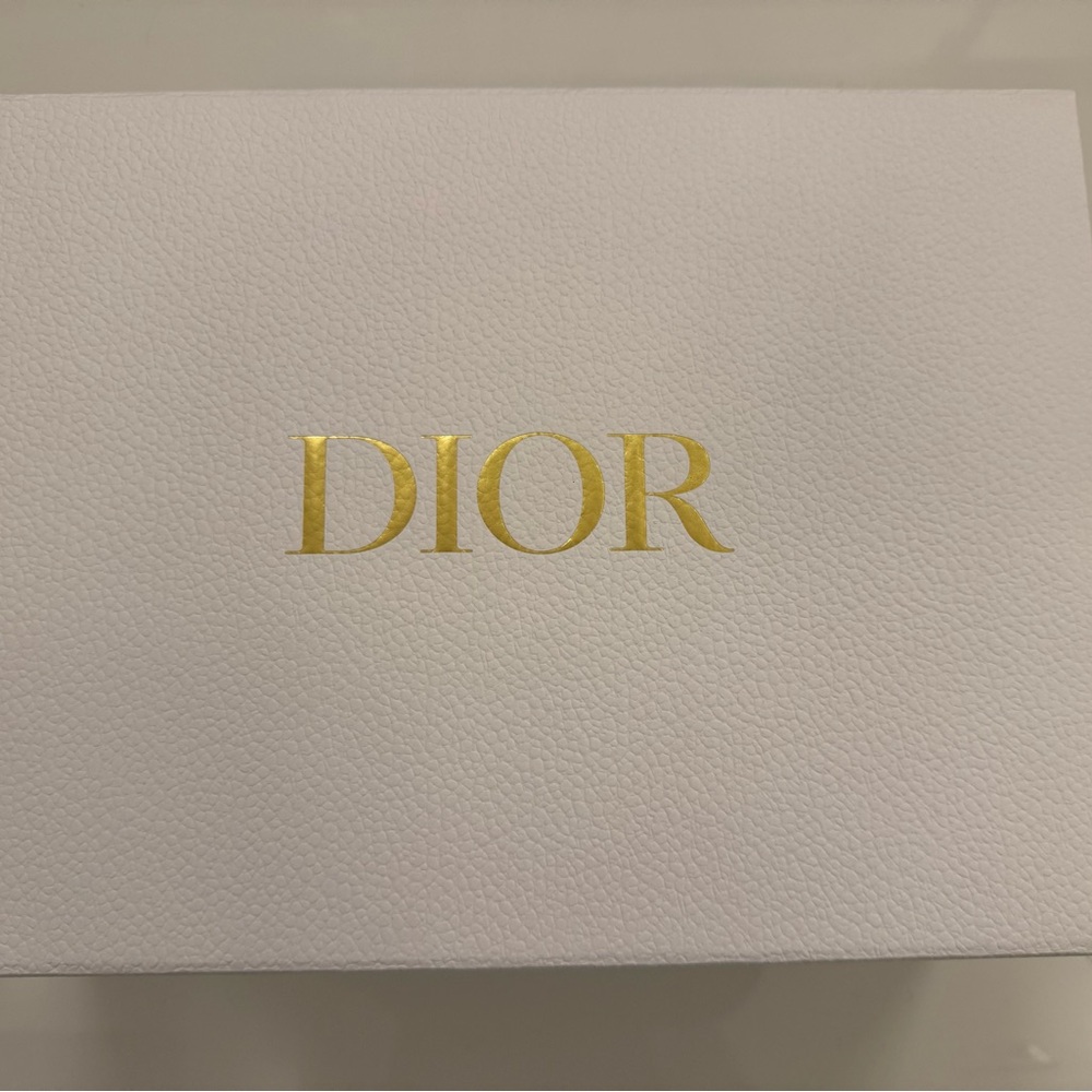 Dior Textured White Gift Box with Gold Lettering